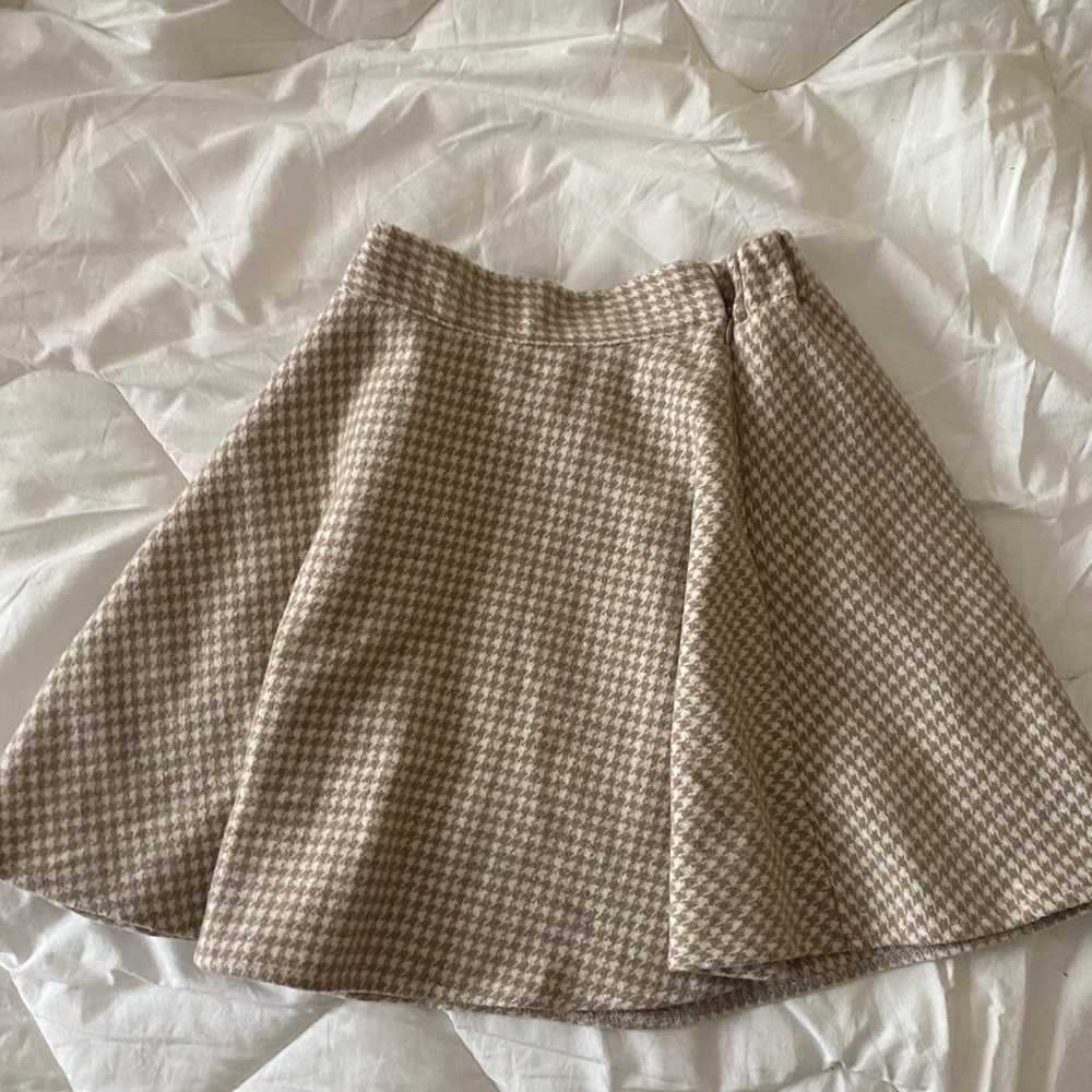 Cream Plaid Tennis Skirt